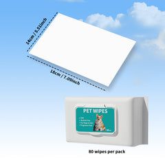 Soft and comfortable unscented alcohol-free pet wipes for keeping your pet's skin moisturized.